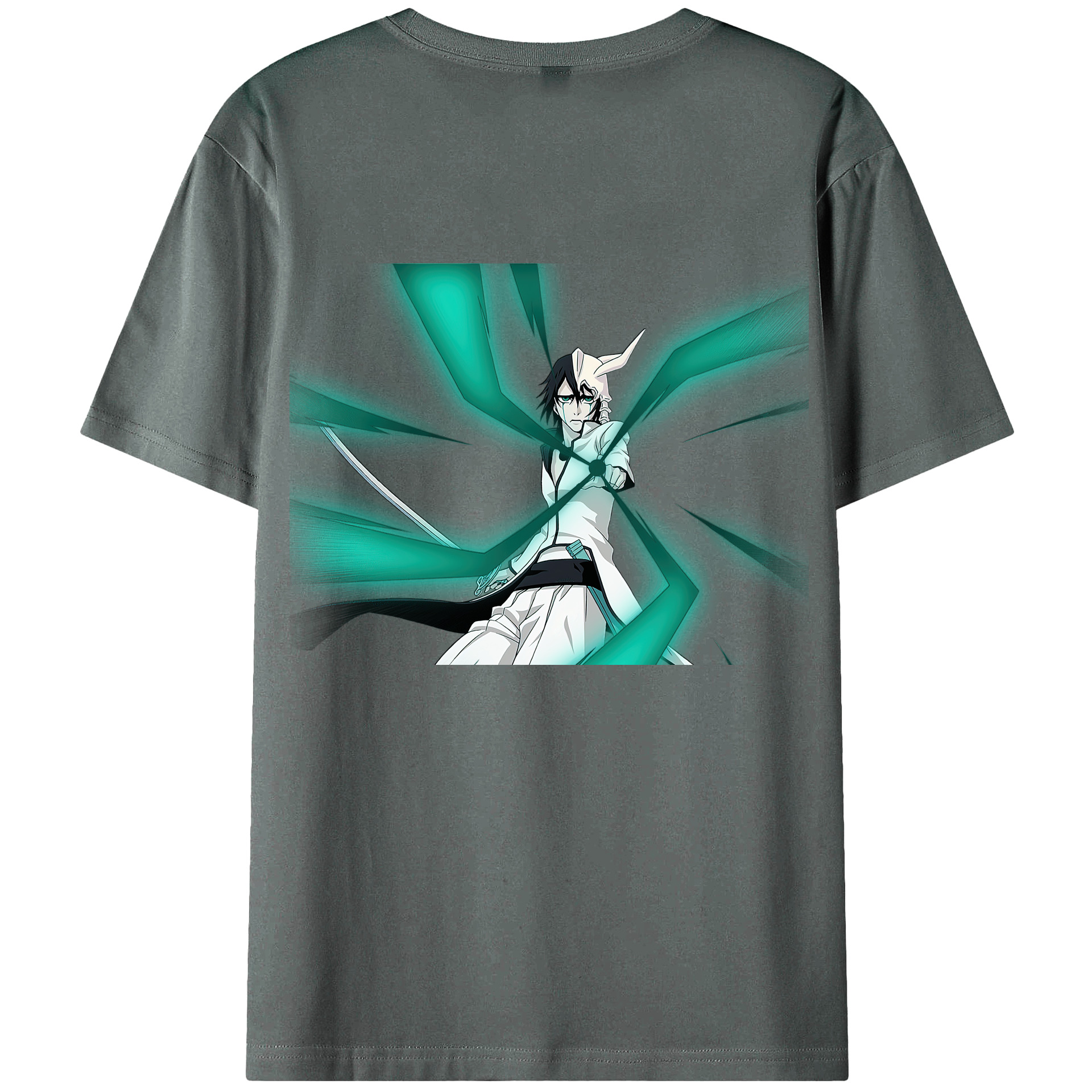 （画像用） ブリーチ ウルキオラ·シファー BLEACH Ulquiorra cifer 綿100％ メンズ半袖Tシャツ（バックプリント） 通気性